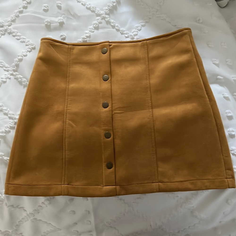 Yellow Suede Mini Skirt